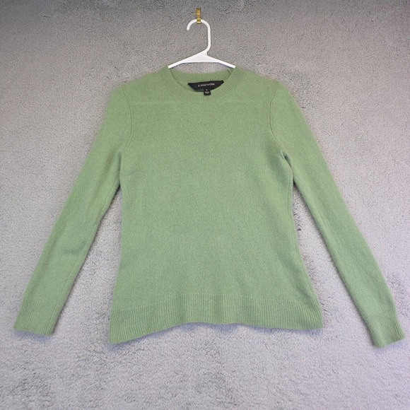 41 Hawthorn‎ Sweater Womens M Green Crew Neck Cashmere Quiet Luxury Minimalist - Picture 1 of 10